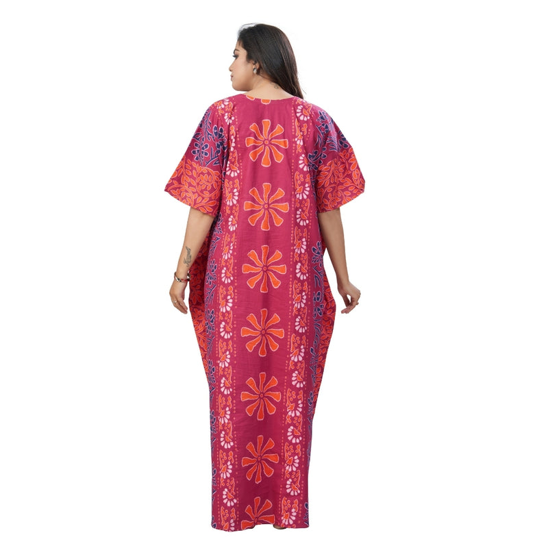 Pink Palm, Hand Dyed Batik, 100% Cotton Kaftan - K181 - image 6