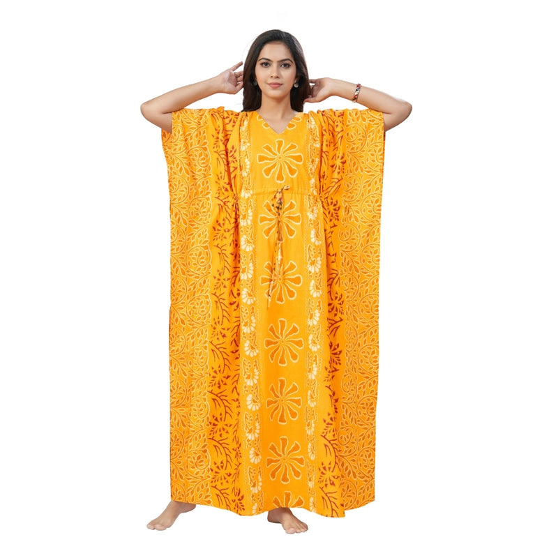 Yellow Palm, Hand Dyed Batik, 100% Cotton Kaftan - K184 - image 2