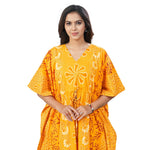 Yellow Palm, Hand Dyed Batik, 100% Cotton Kaftan - K184 - image 5