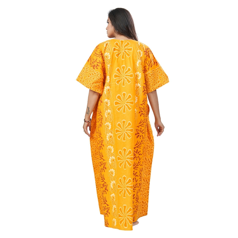 Yellow Palm, Hand Dyed Batik, 100% Cotton Kaftan - K184 - image 6