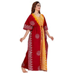 Red & Yellow Shaded, Hand Dyed Batik, 100% Cotton Kaftan - K046 - image 3