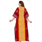 Red & Yellow Shaded, Hand Dyed Batik, 100% Cotton Kaftan - K046 - image 5