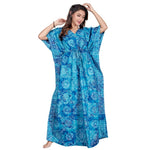 Blue Block Design, Hand Dyed Batik Tie-up, 100% Cotton Kaftan - K062 - image 2