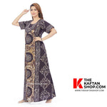 Brown Circles, Hand Dyed Batik, 100% Cotton Night Gown - NG026 image 3