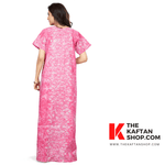Pink Bandhani, Hand Dyed Batik, 100% Cotton Night Gown - NG111 image 3