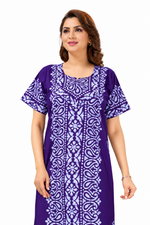 Purple Paisley Design Batik, Hand Dyed Batik, 100% Cotton Night Gown - NG216 image 1