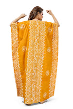 Yellow Paisley Design Batik, Hand Dyed Batik, 100% Cotton Kaftan - K215 - image 5