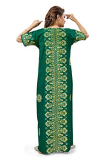 Green Motif Design Batik, Hand Dyed Batik, 100% Cotton Night Gown - NG237 image 4