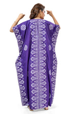 Purple Motif Design Batik, Hand Dyed Batik, 100% Cotton Kaftan - K236 - image 5