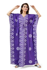 Purple Motif Design Batik, Hand Dyed Batik, 100% Cotton Kaftan - K236 - image 1