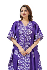 Purple Motif Design Batik, Hand Dyed Batik, 100% Cotton Kaftan - K236 - image 4