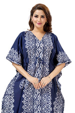 Blue Paisley Design Batik, Hand Dyed Batik, 100% Cotton Kaftan - K212 - image 4
