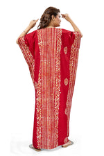 Red Lines Design Batik, Hand Dyed Batik, 100% Cotton Kaftan - K220 - image 5