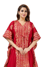 Red Lines Design Batik, Hand Dyed Batik, 100% Cotton Kaftan - K220 - image 4