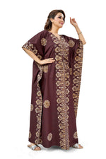 Brown Motif Design Batik, Hand Dyed Batik, 100% Cotton Kaftan - K233 - image 4
