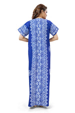 Blue Paisley Design Batik, Hand Dyed Batik, 100% Cotton Night Gown - NG212 image 5