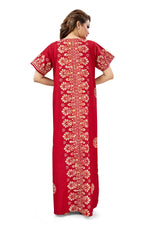 Red Motif Design Batik, Hand Dyed Batik, 100% Cotton Night Gown - NG230 image 4