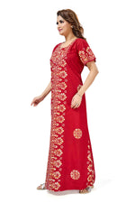 Red Motif Design Batik, Hand Dyed Batik, 100% Cotton Night Gown - NG230 image 3