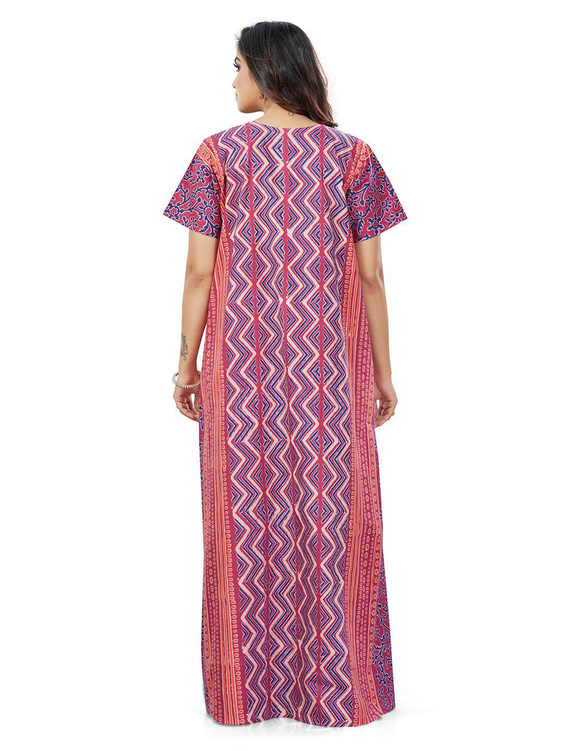 Purple Zig Zag Batik, Hand Dyed Batik, 100% Cotton Night Gown - NG163 image 7