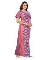 Purple Zig Zag Batik, Hand Dyed Batik, 100% Cotton Night Gown - NG163 image 6