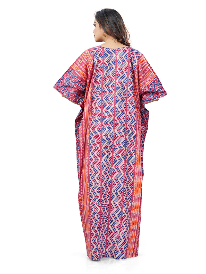 Purple Zig Zag Batik, Hand Dyed Batik, 100% Cotton Kaftan - K163 - image 4