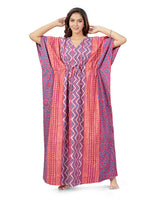 Purple Zig Zag Batik, Hand Dyed Batik, 100% Cotton Kaftan - K163 - image 1