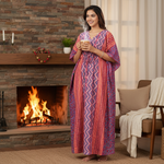 Purple Zig Zag Batik, Hand Dyed Batik, 100% Cotton Kaftan - K163 - image 1