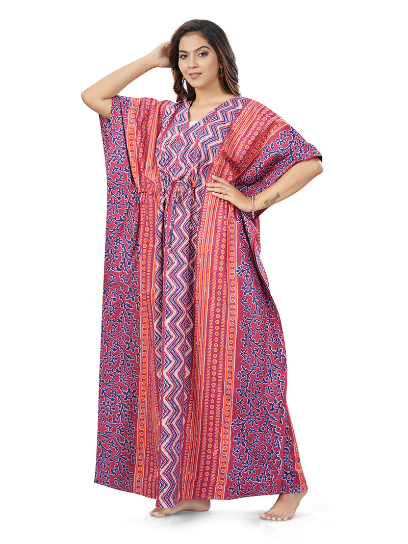Purple Zig Zag Batik, Hand Dyed Batik, 100% Cotton Kaftan - K163 - image 2