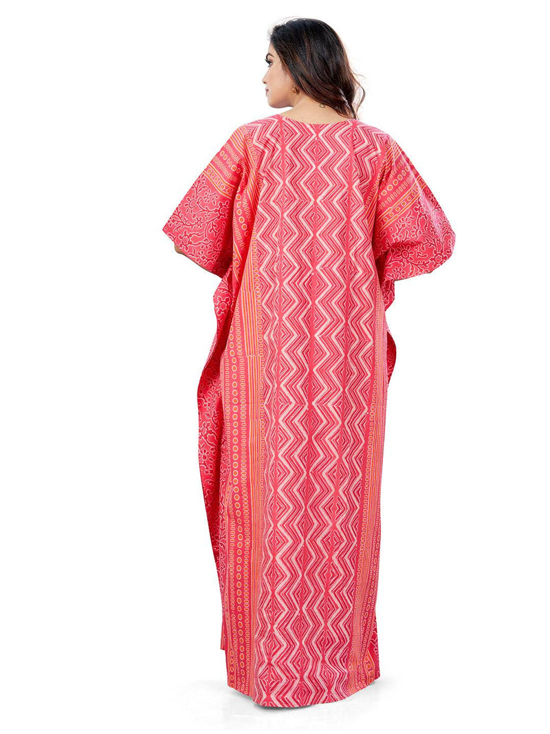 Pink Zig Zag Batik, Hand Dyed Batik, 100% Cotton Kaftan - K160 - image 6