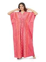 Pink Zig Zag Batik, Hand Dyed Batik, 100% Cotton Kaftan - K160 - image 3