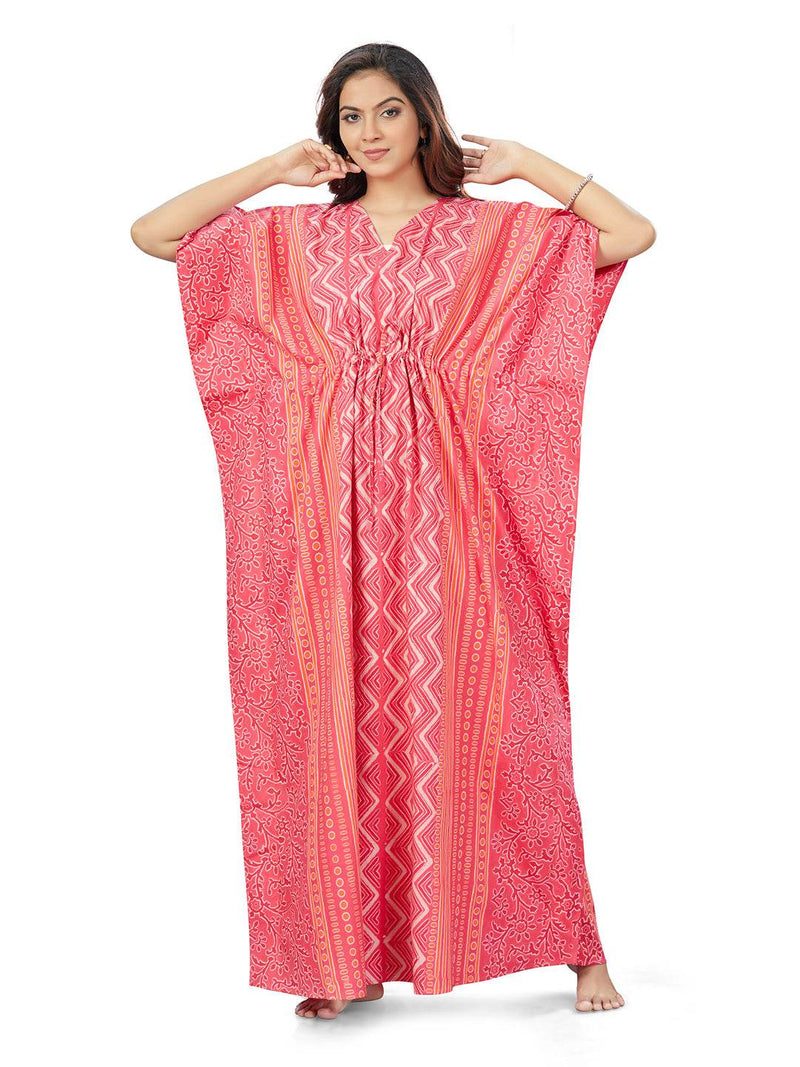 Pink Zig Zag Batik, Hand Dyed Batik, 100% Cotton Kaftan - K160 - image 3