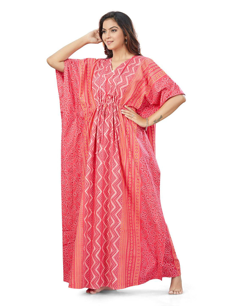 Pink Zig Zag Batik, Hand Dyed Batik, 100% Cotton Kaftan - K160 - image 5