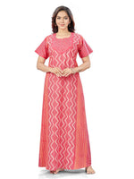 Pink Zig Zag Batik, Hand Dyed Batik, 100% Cotton Night Gown - NG160 image 3