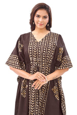 Brown Diamond Arrow Batik, Hand Dyed Batik, 100% Cotton Kaftan - K203 - image 4