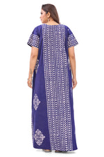 Navy Blue Diamond Arrow Batik, Hand Dyed Batik, 100% Cotton Night Gown - NG201 image 6