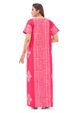 Pink Diamond Arrow Batik, Hand Dyed Batik, 100% Cotton Night Gown - NG204 image 6