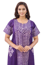 Purple Diamond Arrow Batik, Hand Dyed Batik, 100% Cotton Night Gown - NG206 image 5