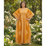 Yellow Diamond Arrow Batik, Hand Dyed Batik, 100% Cotton Kaftan - K205 - image 2