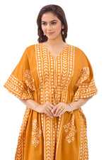 Yellow Diamond Arrow Batik, Hand Dyed Batik, 100% Cotton Kaftan - K205 - image 4