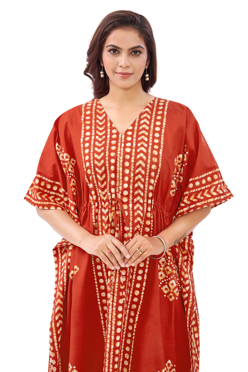 Red Diamond Arrow Batik, Hand Dyed Batik, 100% Cotton Kaftan - K200 - image 5