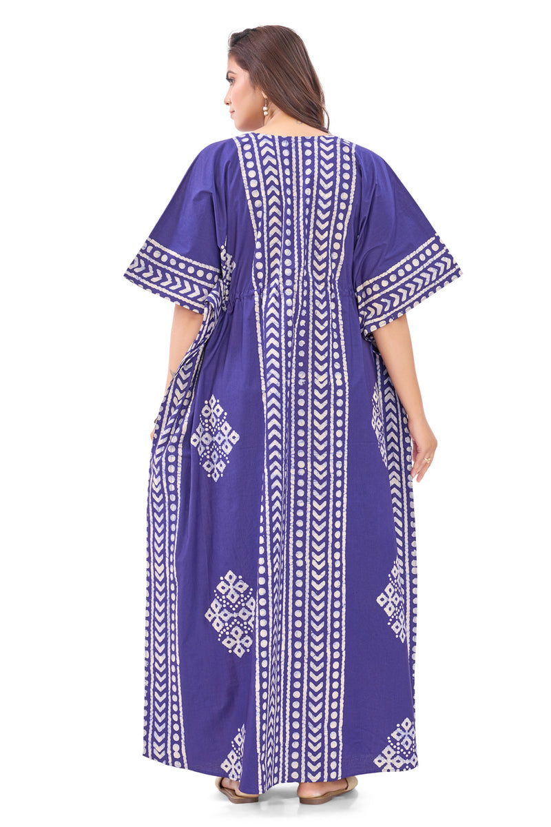 Blue Diamond Arrow Batik, Hand Dyed Batik, 100% Cotton Kaftan - K202 - image 7