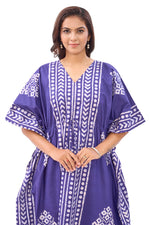 Blue Diamond Arrow Batik, Hand Dyed Batik, 100% Cotton Kaftan - K202 - image 6
