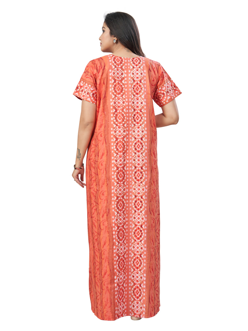 Peach Oval Design, Hand Dyed Batik, 100% Cotton Night Gown - NG154 image 11
