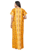 Yellow Oval Design, Hand Dyed Batik, 100% Cotton Night Gown - NG156 image 6