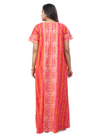 Peach Oval Design, Hand Dyed Batik, 100% Cotton Night Gown - NG154 image 10