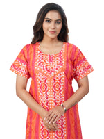 Peach Oval Design, Hand Dyed Batik, 100% Cotton Night Gown - NG154 image 8
