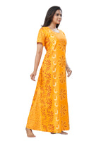 Yellow Palm Batik, Hand Dyed Batik, 100% Cotton Night Gown - NG184 image 4