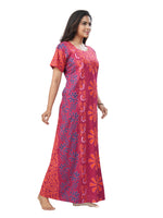 Pink Palm Batik, Hand Dyed Batik, 100% Cotton Night Gown - NG181 image 5