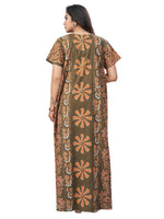 Green Brown Palm Batik, Hand Dyed Batik, 100% Cotton Night Gown - NG182 image 5