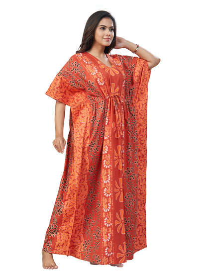 K180 -  Rust Palm, Hand Dyed Batik, 100% Cotton Kaftan